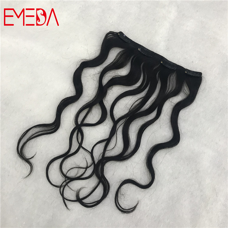 Best quality virgin natural clip in human hair extensions made in China for black girls YJ306